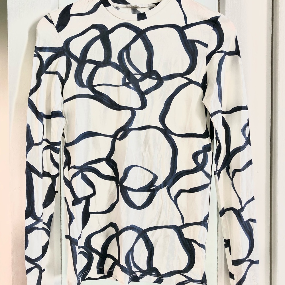 Cos abstract slim fit long sleeve shirt size Medium